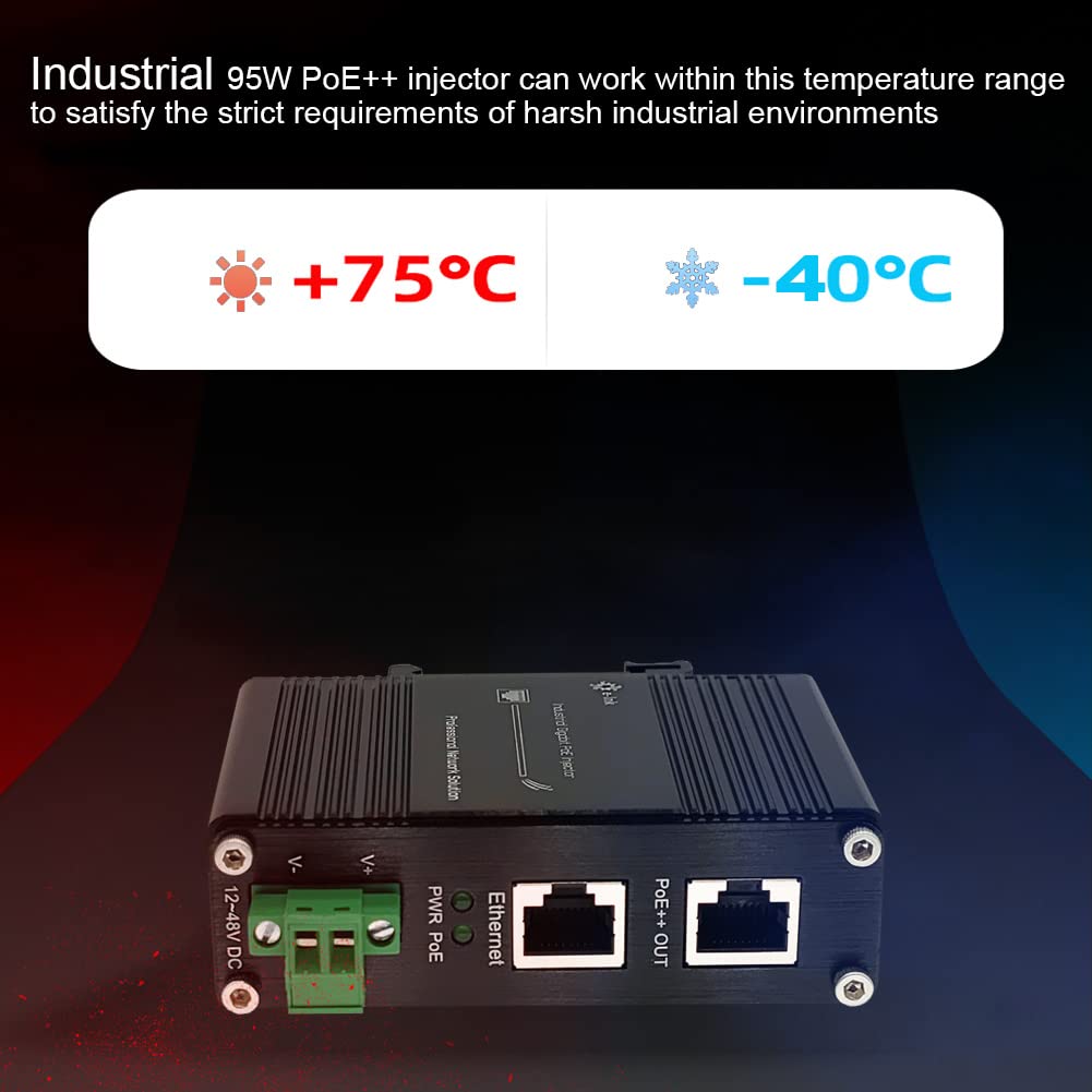 IPE95e 95W IEEE802.3bt Gigabit Industrial  PoE Injector