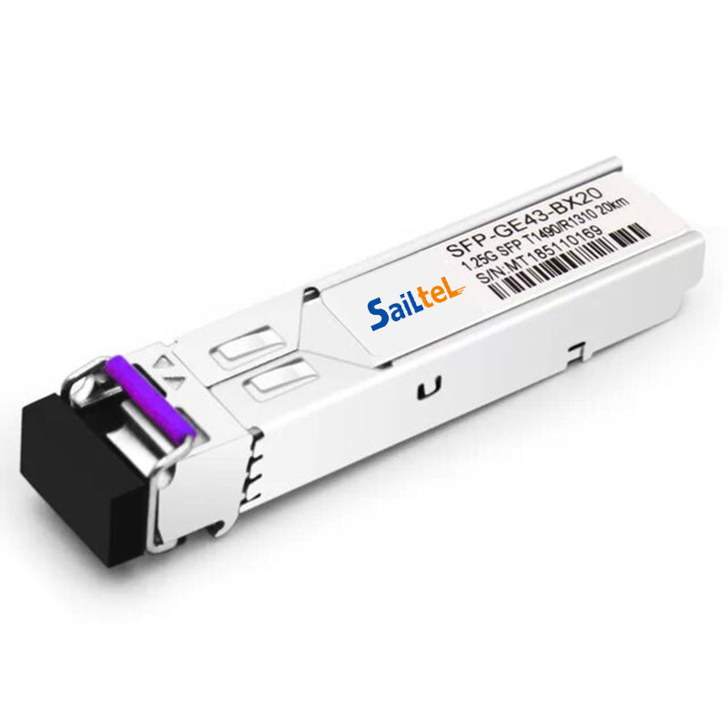 SFP-GE43-BX20 1.25Gbps SFP Transceiver, Single Mode, 20km Reach 1490nm TX / 1310nm RX