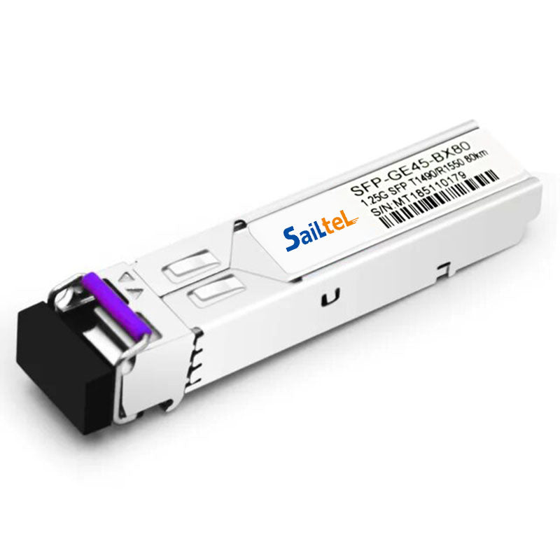 SFP-GE45-BX80 1.25Gbps SFP Transceiver, Single Mode, 80km Reach 1490nm TX / 1550nm RX