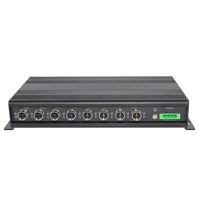 TNS4208-M12-DC Full 2.5G M12 Layer 3 Managed Industrial Ethernet Switch