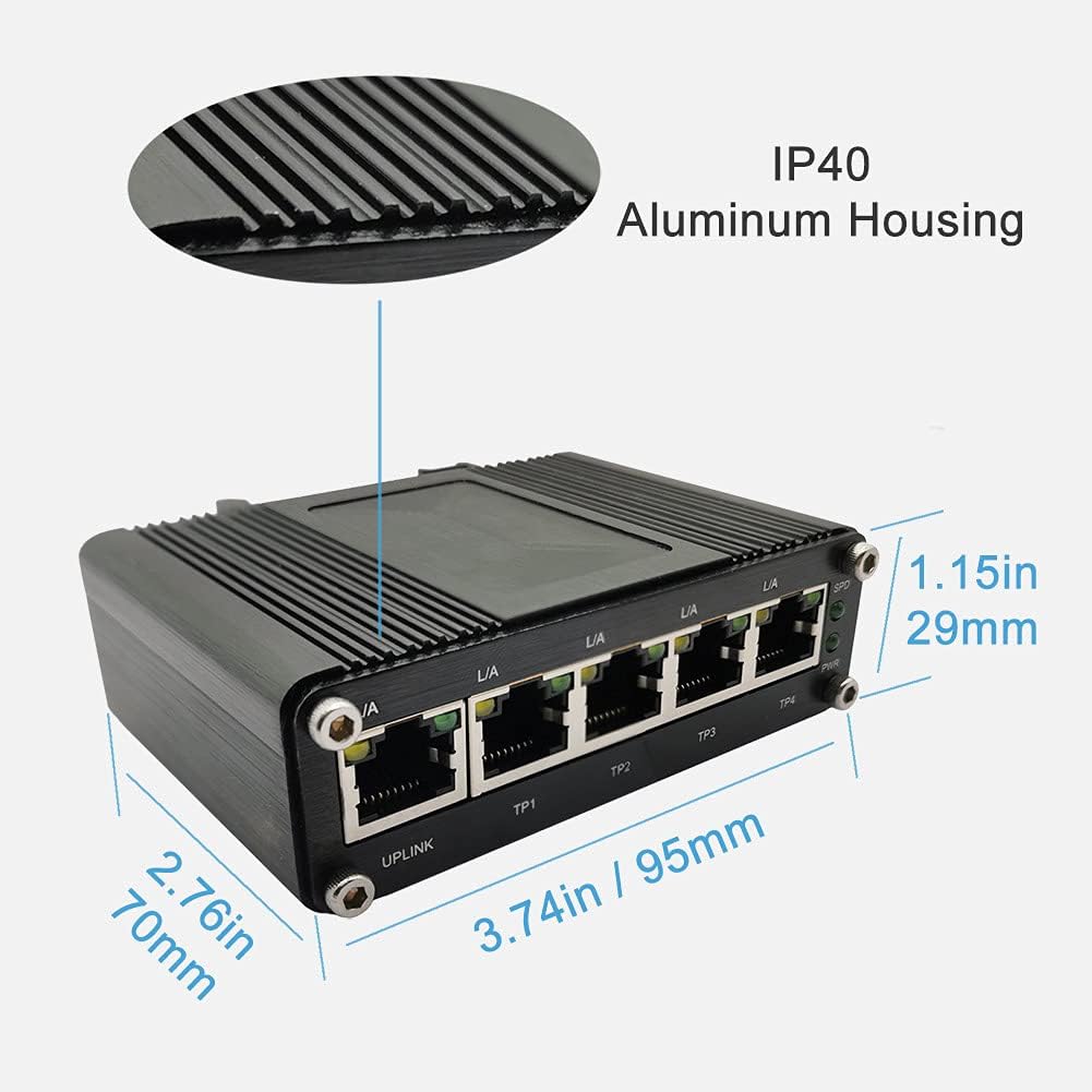 MIDS1605-4P Mini Din-rail Unmanaged Industrial Gigabit PoE Ethernet Switch