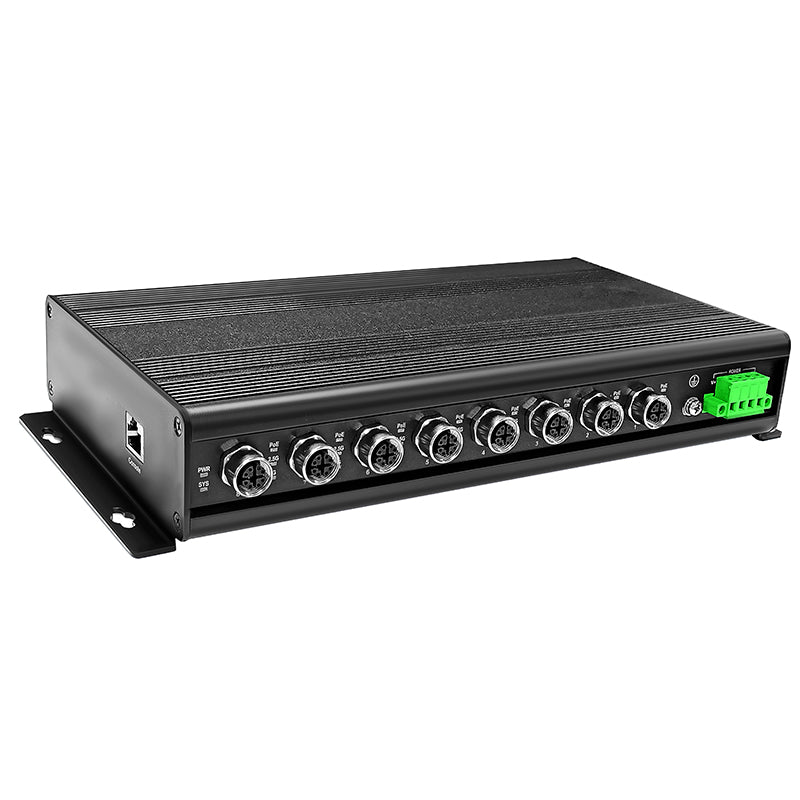 TNS4208-8P-M12-DC Full 2.5G M12 Layer 3 Managed Industrial PoE Etherne ...